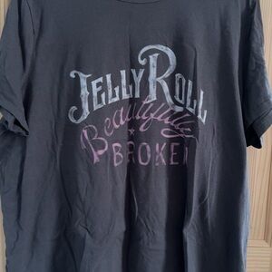 Maurices Black Graphic Tee with Pink Accents